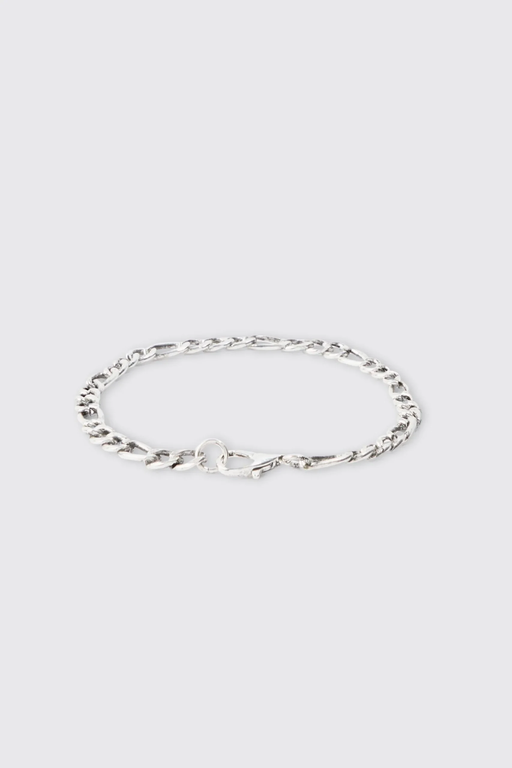 2 Pack Chain Bracelets In Silver | BoohooMAN UK