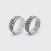 2 Pack Chain Detail Rings | BoohooMAN UK