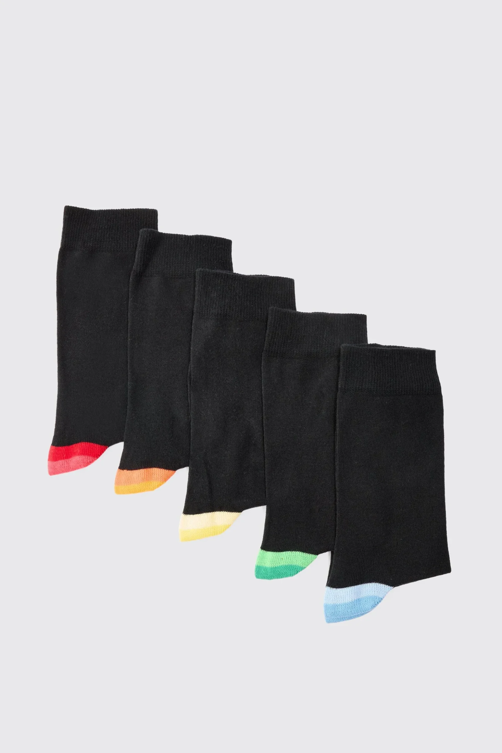5 Pack Contrast Socks | BoohooMAN UK
