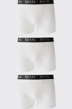 3 Pack Gold Man Dash Boxers In White | BoohooMAN UK