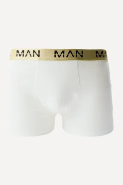 5 Pack Gold Man Dash Boxers In White | BoohooMAN UK