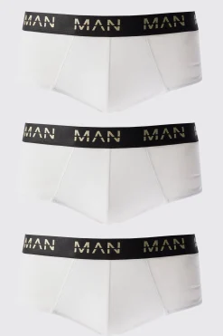 3 Pack Gold Man Dash Briefs In White | BoohooMAN UK