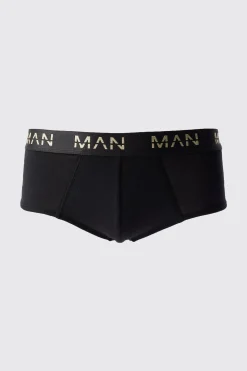 5 Pack Gold Man Dash Briefs In Black | BoohooMAN UK