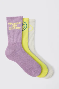 3 Pack Graphic Socks | BoohooMAN UK