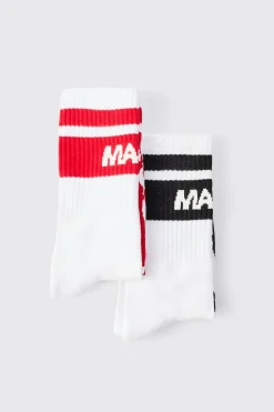 2 Pack Major League Skeleton Sports Socks | BoohooMAN UK
