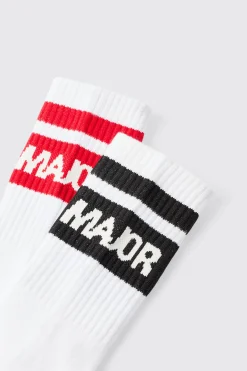 2 Pack Major League Skeleton Sports Socks | BoohooMAN UK