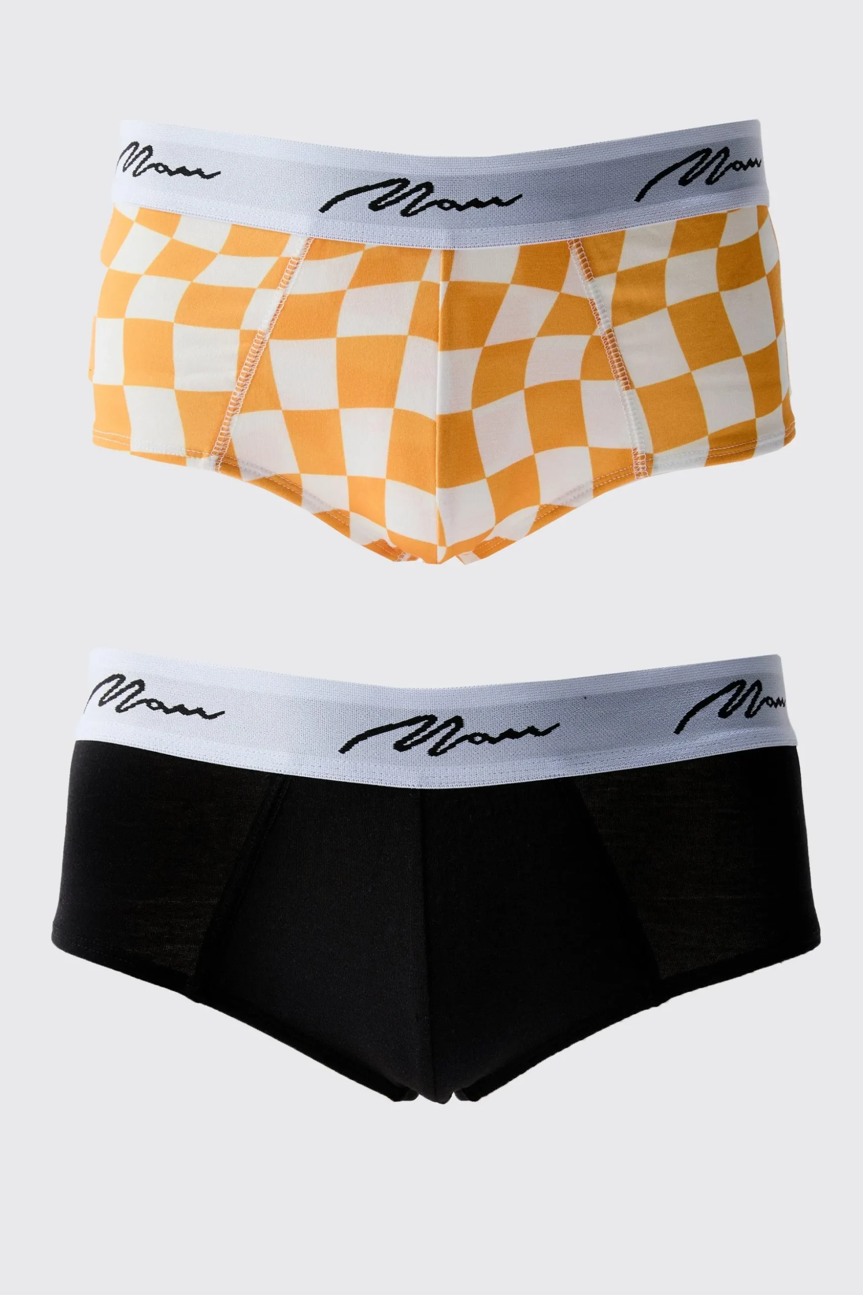 2 Pack Man Check Briefs | BoohooMAN UK