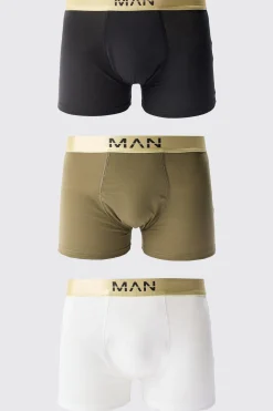3 Pack Man Dash Gold Waistband Boxers | BoohooMAN UK