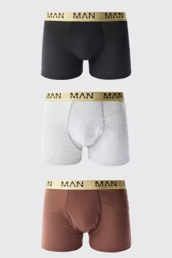 3 Pack Man Dash Gold Waistband Boxers | BoohooMAN UK