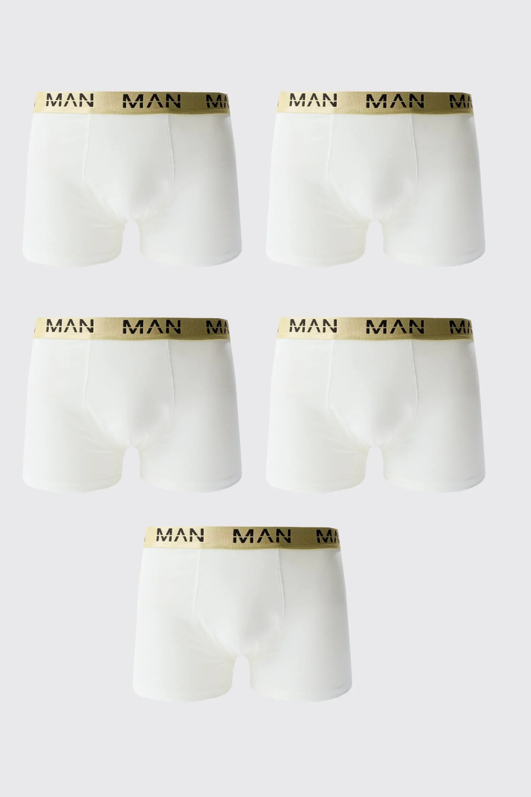 5 Pack Man Dash Gold Waistband Boxers | BoohooMAN UK