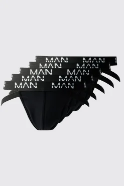 5 Pack Man Dash Jock Strap In Black | BoohooMAN UK