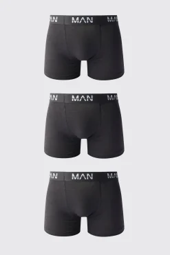 3 Pack Man Dash Mid Length Trunks | BoohooMAN UK