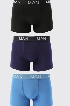 3 Pack Man Dash Tonal Mixed Trunk | BoohooMAN UK