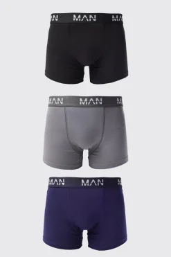 3 Pack Man Dash Tonal Mixed Trunk | BoohooMAN UK
