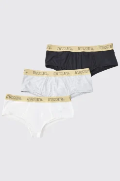 3 Pack Man Gold Waistband Briefs | BoohooMAN UK