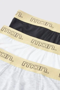 3 Pack Man Gold Waistband Briefs | BoohooMAN UK