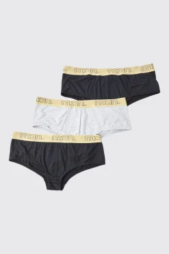 3 Pack Man Gold Waistband Briefs | BoohooMAN UK