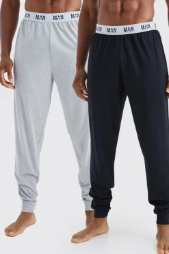 2 Pack Man Lounge Cuffed Jogger | BoohooMAN UK