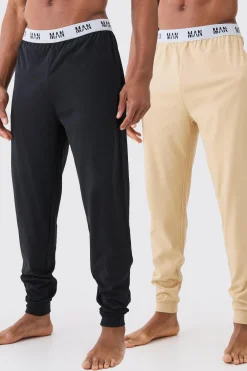 2 Pack Man Lounge Cuffed Jogger | BoohooMAN UK