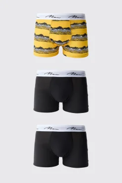 3 Pack Man Moto Printed Boxers | BoohooMAN UK