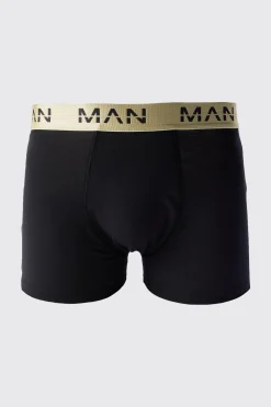 5 Pack Man Roman Gold Waistband Boxers In Black | BoohooMAN UK