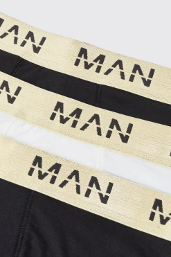 3 Pack Man Roman Gold Waistband Boxers In Multi | BoohooMAN UK