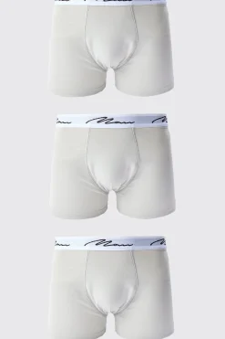 3 Pack Man Script Trunk | BoohooMAN UK