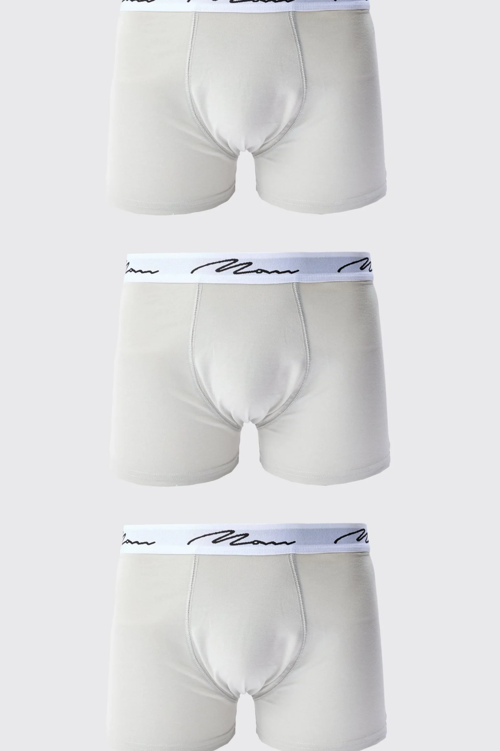 3 Pack Man Script Trunk | BoohooMAN UK