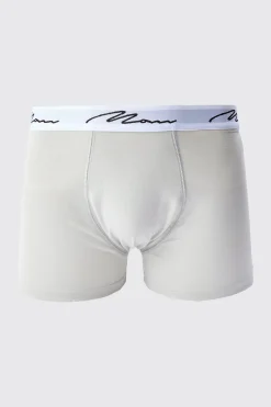 3 Pack Man Script Trunk | BoohooMAN UK