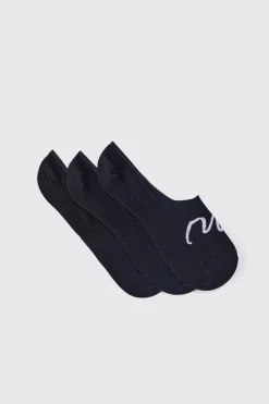 3 Pack Man Signature Invisible Socks | BoohooMAN UK
