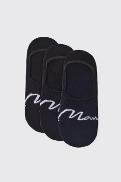 3 Pack Man Signature Invisible Socks | BoohooMAN UK