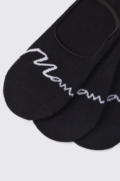 3 Pack Man Signature Invisible Socks | BoohooMAN UK