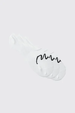 3 Pack Man Signature Invisible Socks | BoohooMAN UK