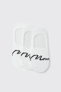 3 Pack Man Signature Invisible Socks | BoohooMAN UK