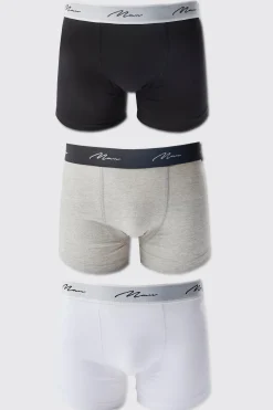 3 Pack Man Signature Mixed Colour Trunks | BoohooMAN UK