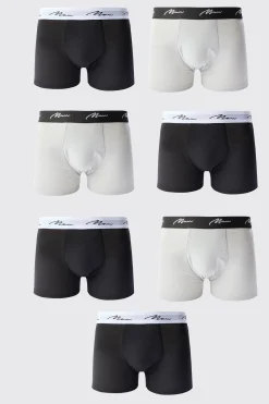 7 Pack Man Signature Mixed Colour Trunks | BoohooMAN UK