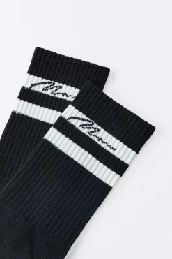 3 Pack Man Signature Sports Stripe Socks In Black | BoohooMAN UK