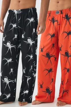2 Pack Man Spider Lounge Bottoms | BoohooMAN UK
