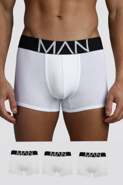 3 Pack MAN Trunks | BoohooMAN UK