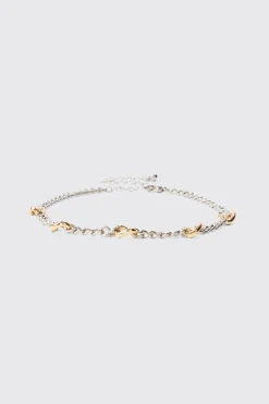 2 Pack Mix Metal Bracelets | BoohooMAN UK