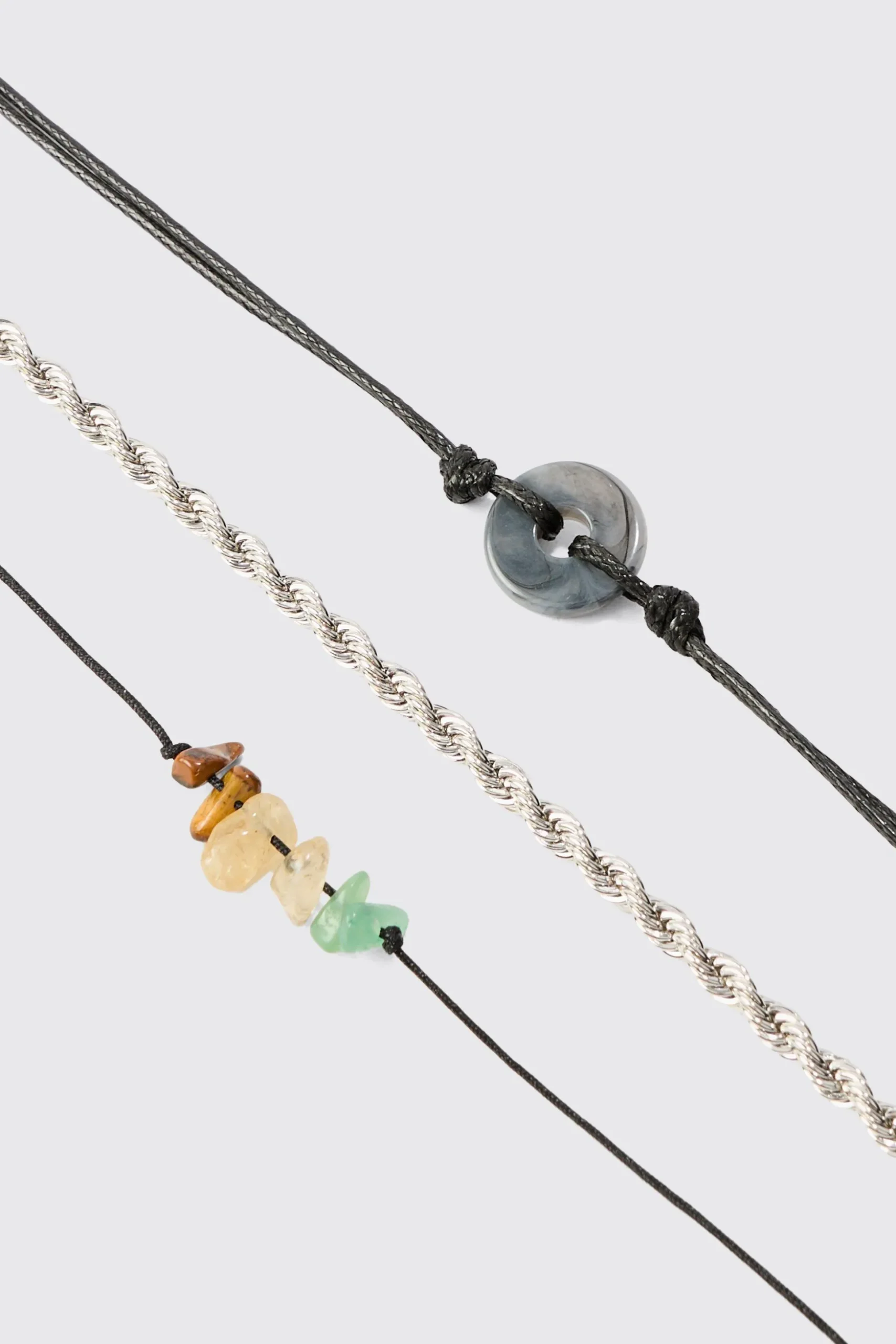 3 Pack Mixed Bead Bracelets | BoohooMAN UK