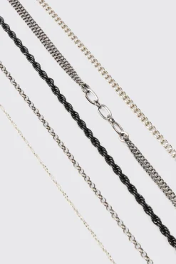 5 Pack Mixed Chain Bracelets | BoohooMAN UK