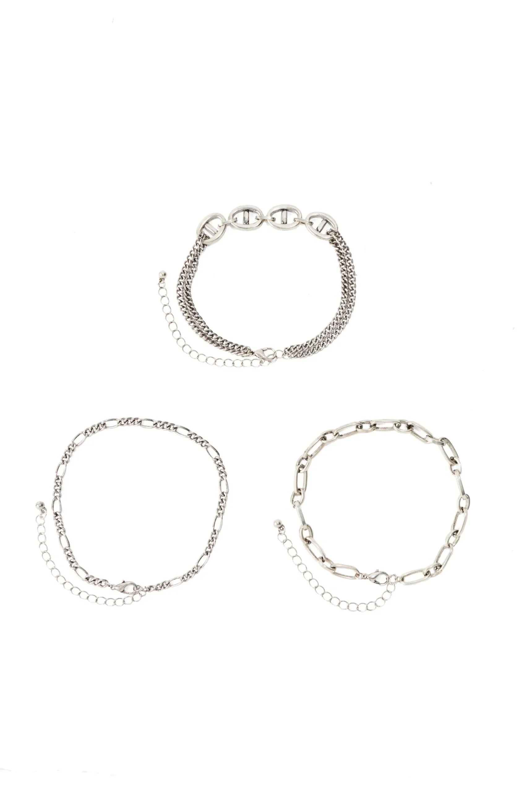 3 Pack Mixed Chain Bracelets | BoohooMAN UK