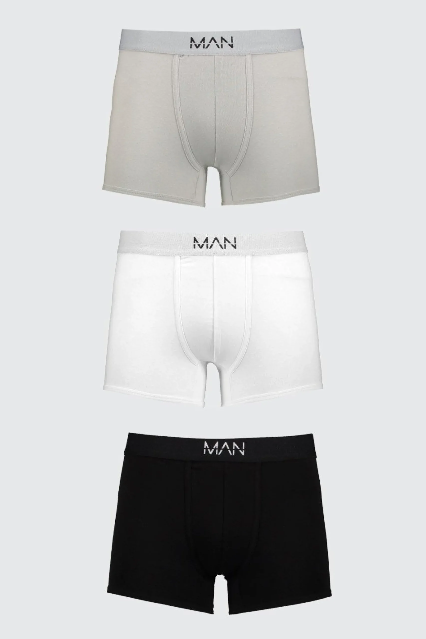 3 Pack Mixed Colour MAN Trunks | BoohooMAN UK