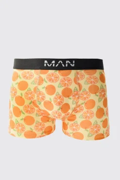 3 Pack Orange Print Boxers | BoohooMAN UK