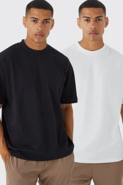 2 Pack Oversized Heavy Weight T-shirt | BoohooMAN UK