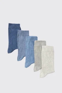 5 Pack Plain Socks | BoohooMAN UK