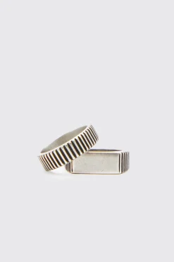 2 Pack Ring | BoohooMAN UK