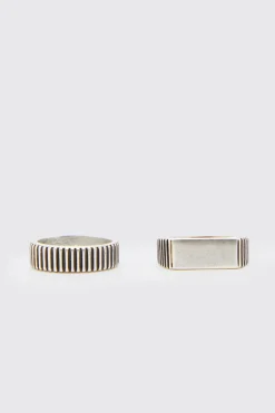 2 Pack Ring | BoohooMAN UK