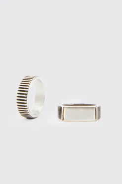 2 Pack Ring | BoohooMAN UK